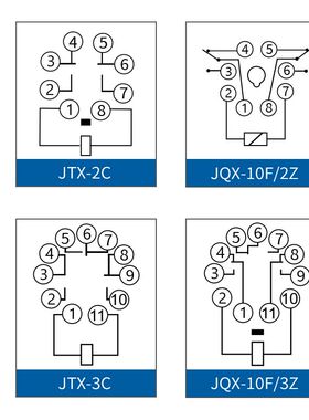 JTX-2C JTX-3C小型中间电磁继电器圆8脚11脚交流直流220v 24v 12v