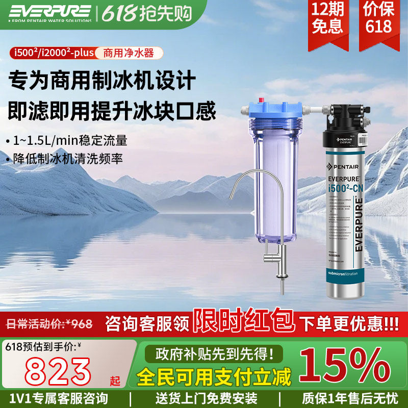 【制冰机推荐】爱惠浦商用净水器i5002/i20002奶茶店大流量过滤机