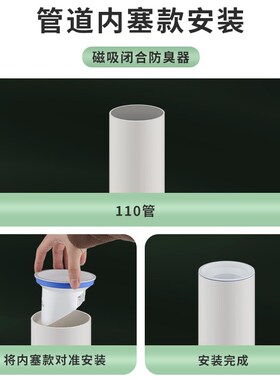 110pvc排水管闭合防臭器横管外套160化粪池排污出水口防返水地漏
