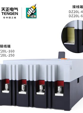 天正 DZ20L塑壳漏电保护断路器开关380V三相四线160/250/400/600A
