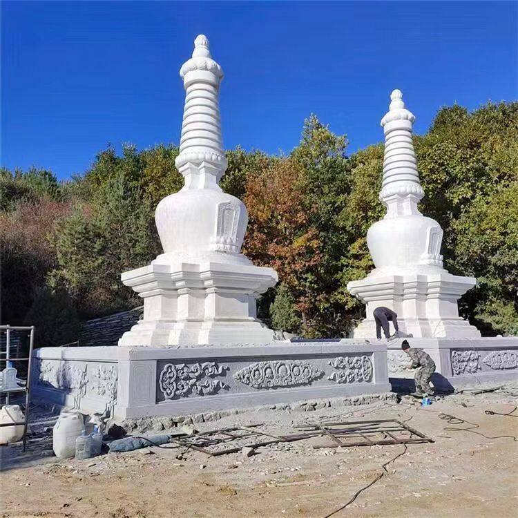 石雕佛塔汉白玉菩提塔寺院寺庙广场舍利塔大型石塔五台山佛塔
