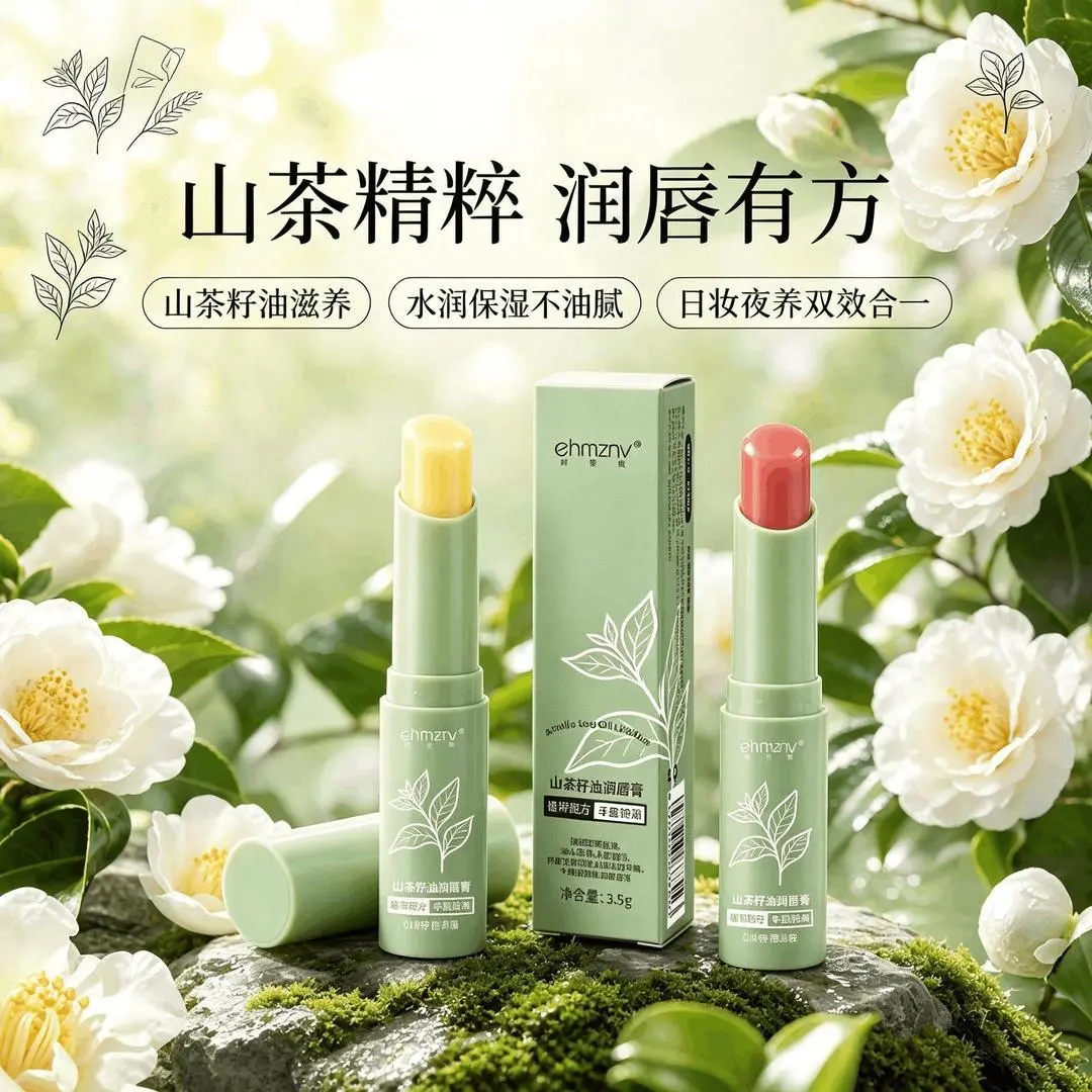 ehmznv韩姿妮山茶籽油润唇膏山茶精粹滋养保湿补水不油腻日夜养护