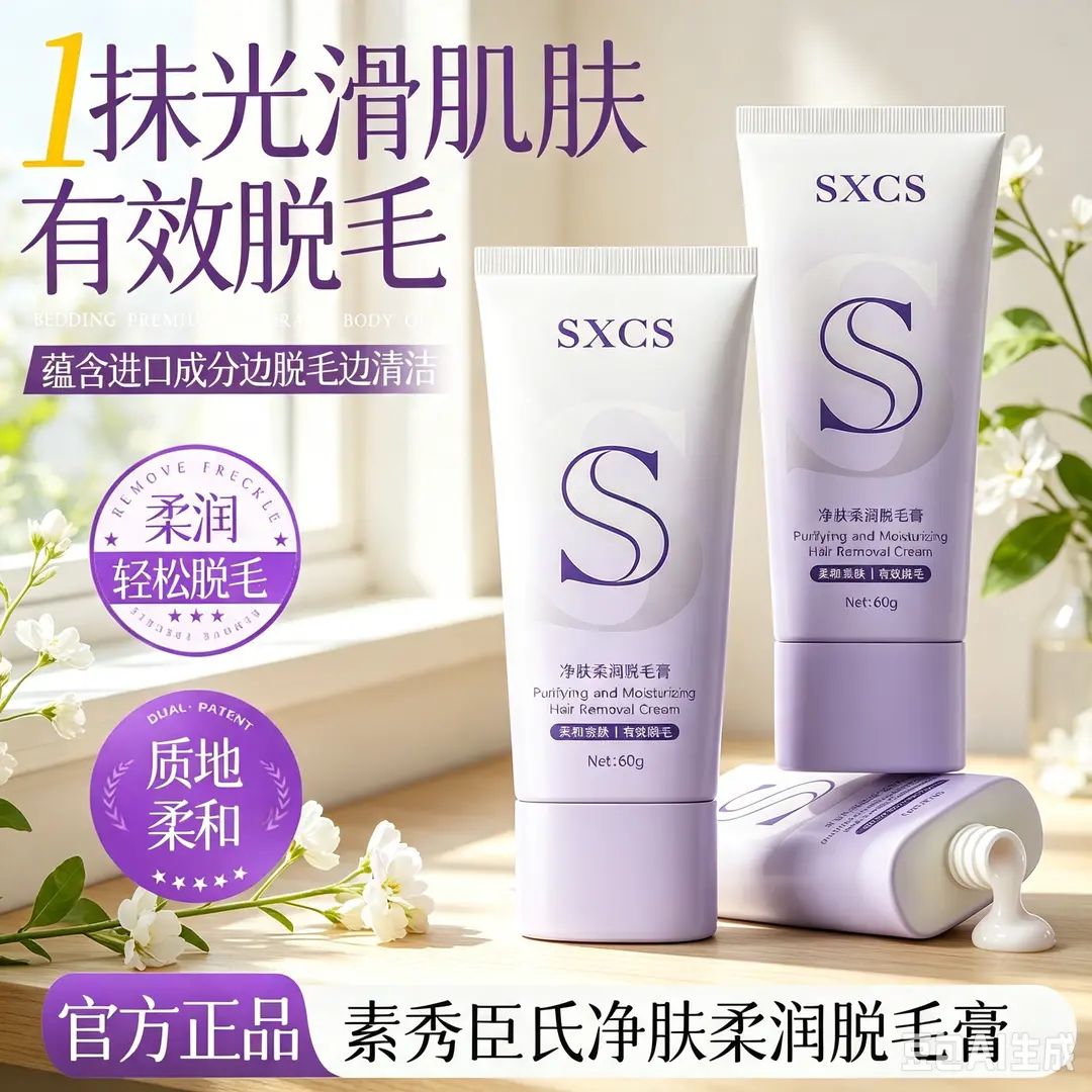 SXCS素秀臣氏净肤柔润悦毛膏全身腋下脱毛舒缓温和不刺激不伤皮肤