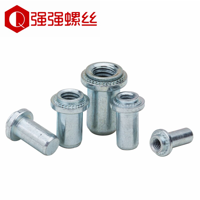 304不锈钢防水螺母柱/镀蓝白锌盲孔压铆母防水密封螺帽封闭型螺柱