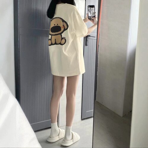 美式复古重磅纯棉短袖T恤女