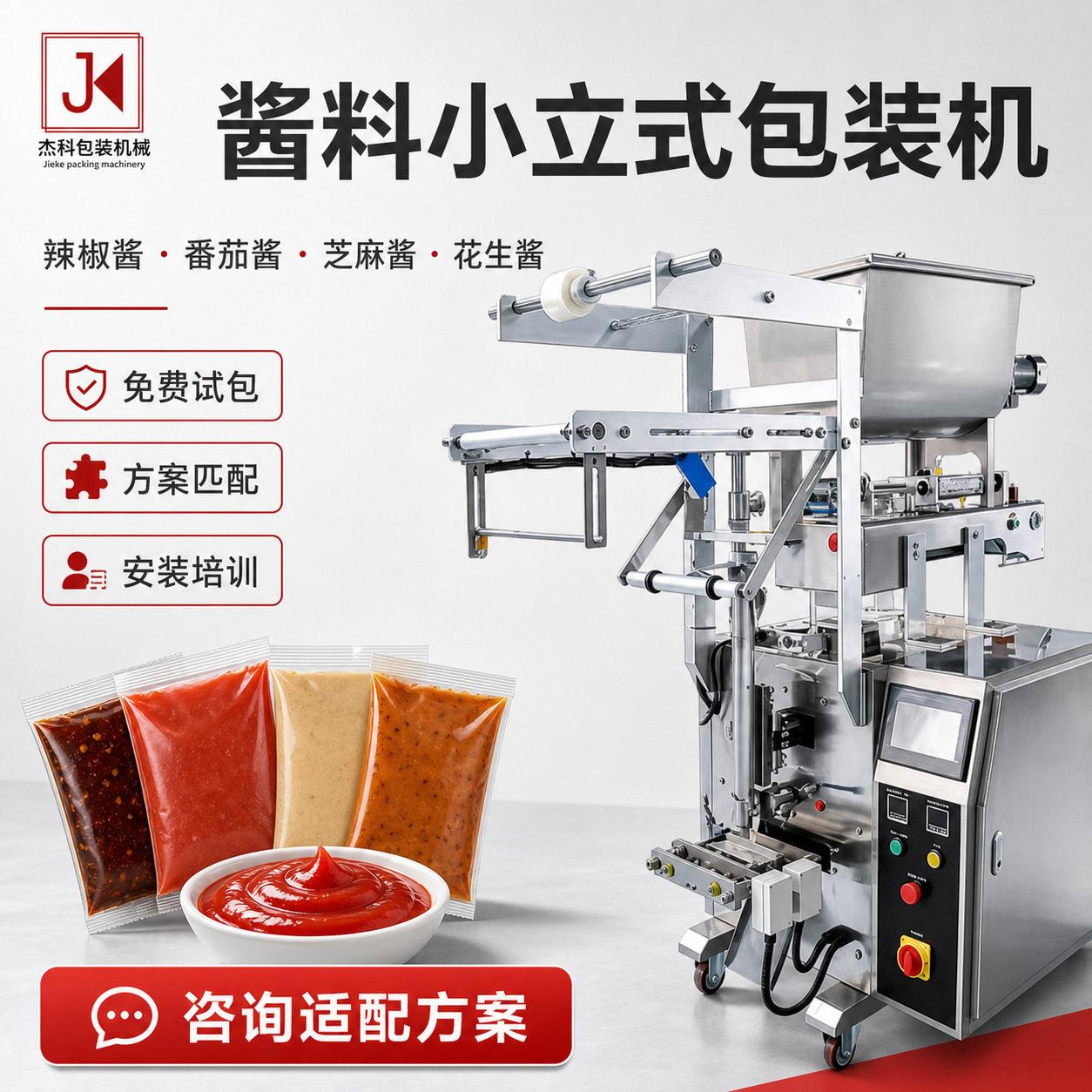 全自动液体灌装辣椒油凉皮酱料包装机械设备膏体定量蜂蜜打包封