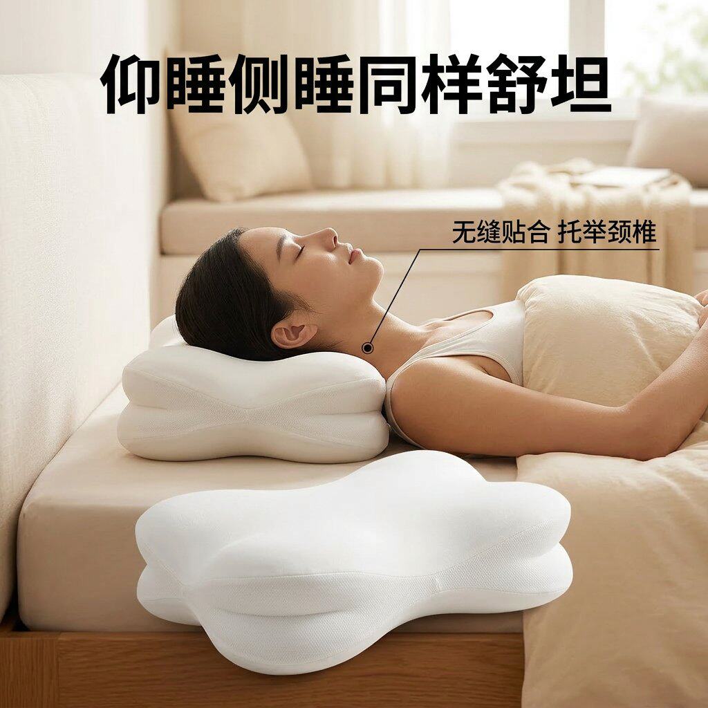 出口德国3D分区云朵枕头成人助睡眠侧睡舒适枕记忆棉慢回弹枕四季