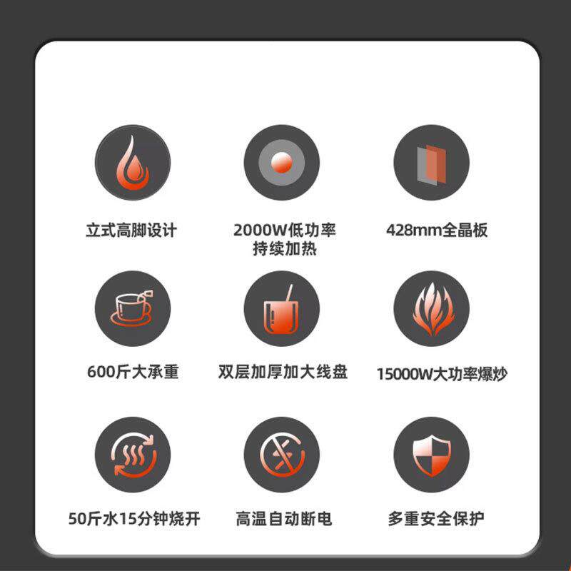 商用大功率0电磁炉800w卤汤肉熬汤平面15k鸥科w低矮炉脚汤炉