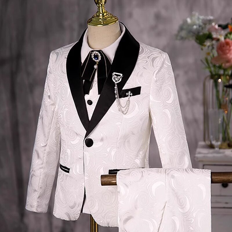 2026新款男童西装礼服欧美小男孩生日花童小西服钢琴模特走秀演出