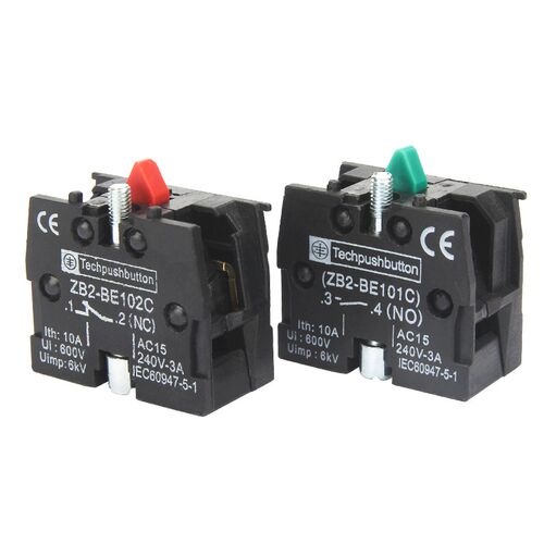 金属按钮开关转换触点ZB2-BE102C常开闭NC/NO触头模块NP2银点22mm