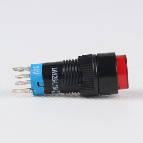按钮开关LA128-L12A  圆头带灯自复自锁 5脚 开孔12mm 12/24/220V