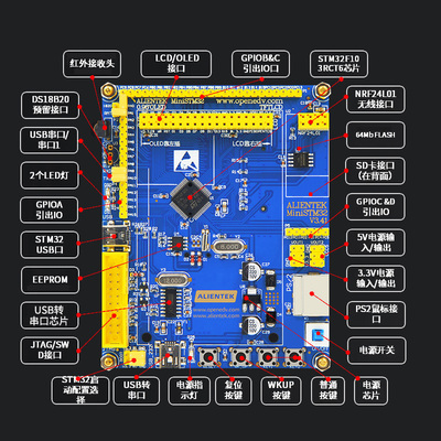 正点原子Mini STM32F103RCT6开发板+触摸屏 嵌入式ARM超51单片机