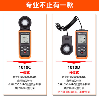 VC1010A数字照度计VC1010B测光仪VC1010C精度流明亮度仪VC1010D