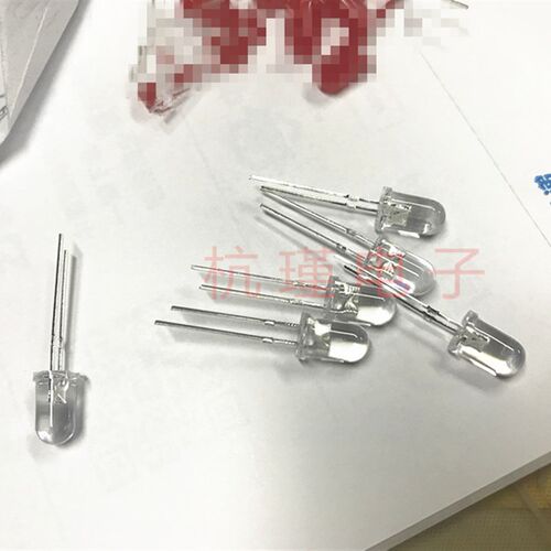 LED发光管F5MM 高亮圆头直径F5MM白发红 1包1000个33元