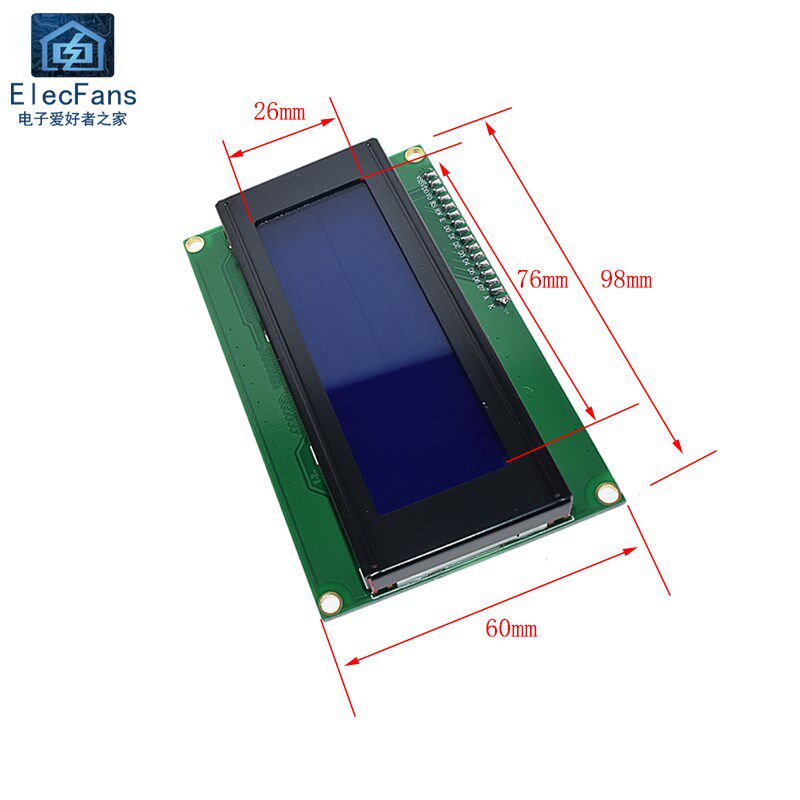 带IIC接口 LCD2004A液晶屏5V蓝屏白字符LCD显示器LCM模块I2C模组