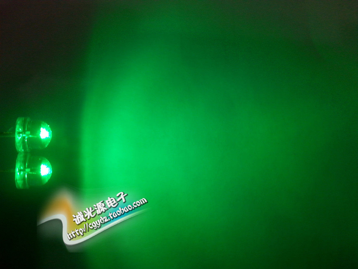5MM草帽白发翠绿色光灯F5LED发光二极管灯珠散光超亮长脚大角度