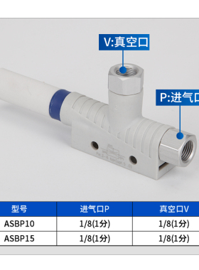 AIRBEST迷你气动SBP15负压真空发生器大吸力ASBP10-G2-SDA