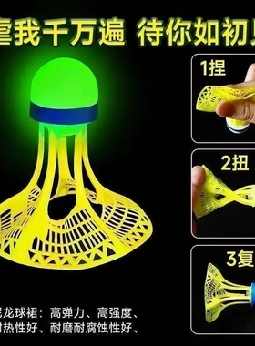 【下单立减50】防风发光尼龙羽毛球高弹力耐打球室内户外夜光PX