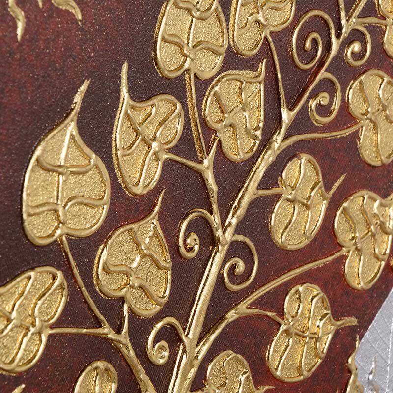 东南亚壁画泰式金箔手绘挂画客厅沙发背景墙玄关走廊菩提树装饰画