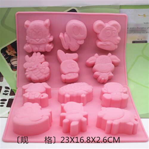 十二生肖!硅胶蛋糕模具 手工皂模具 布丁果冻模具 DIY模具 一套