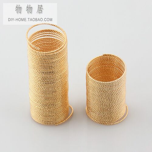 制作手工戒指材料18k包金麻花批花圈弹簧丝串珠绕线指环配件diy