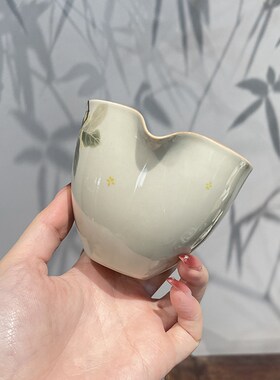 惊蛰 手绘丹桂半月公道杯陶瓷分茶器高级功夫茶具茶海单个公杯