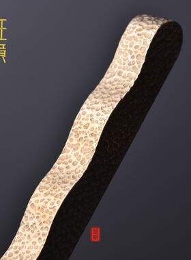 纯铜笔架收纳架茶夹托养壶笔托架实心纯手工锤纹功夫茶玩铜工艺品