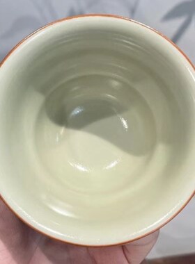 惊蛰 秘色黄汝窑盖碗 花鸟图葫芦两才盖碗 福禄茶碗 文人泡茶器