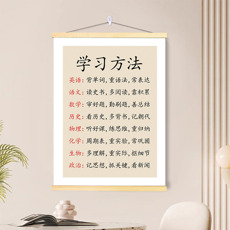 励志学习方法好习惯挂轴装饰画