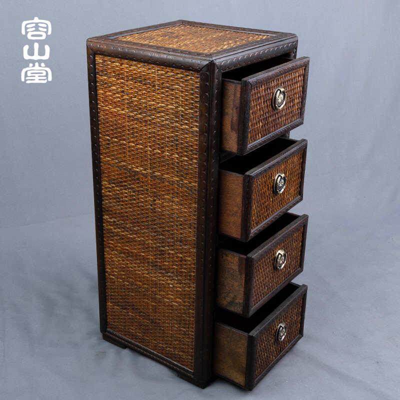容山堂千古中式实木茶杯茶几柜竹制茶具茶桌柜收纳架小储物柜茶水