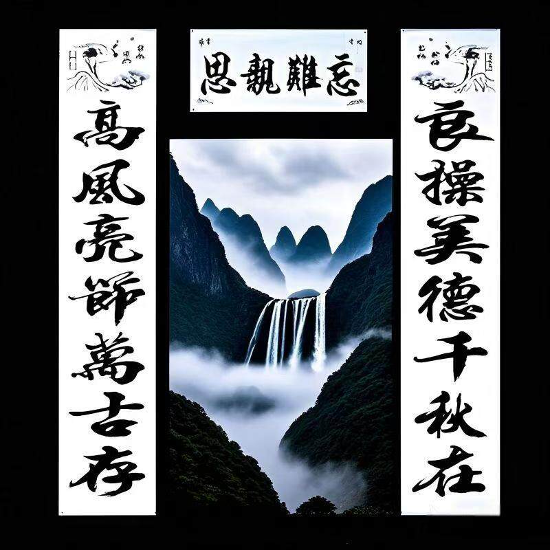 25年农村红白喜事守孝丧孝三周年联黄绿色春节联白对联对联对联事