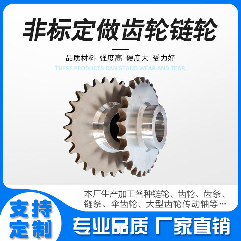 链轮定做齿轮配件大全大齿轮齿圈机械传动单双排链轮链条齿轮定做 - 实物图