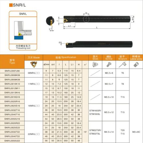 数控内螺纹车刀杆SNR0010/0012/0016/0020/0025/Q16/R16/S16正刀