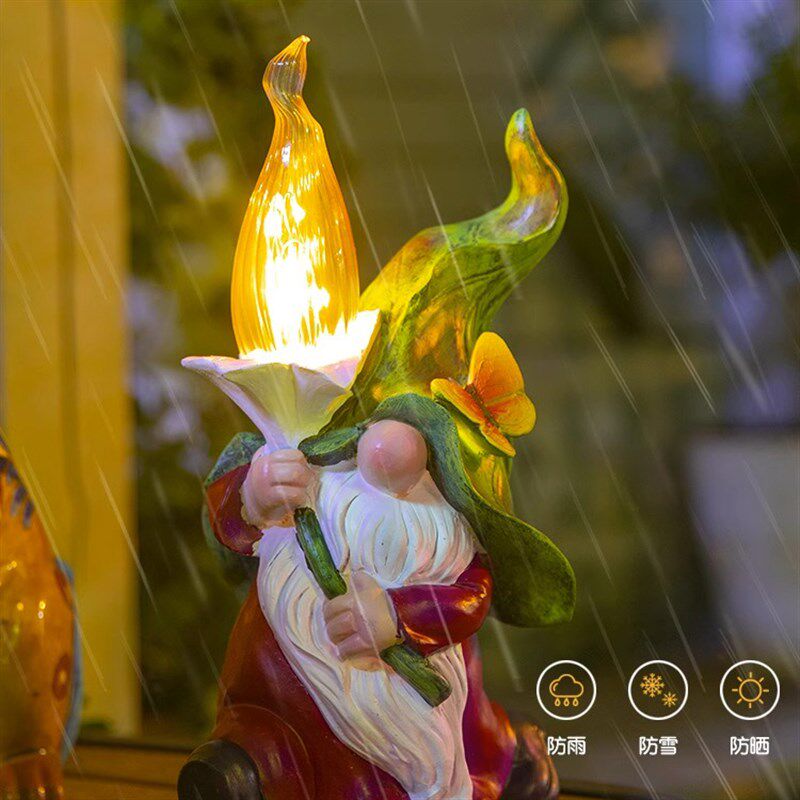 太阳能精灵小矮人氛围灯可爱摆件圣诞精灵花园庭院灯景观布置装饰