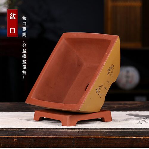 紫砂花盆四方斗盆兰花盆景老桩绿植花卉盆栽盆景特价包邮