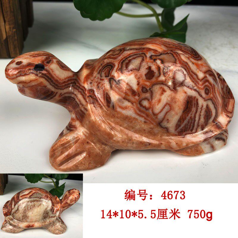 雕刻乌龟长寿龟手把件把玩天然猪肉石鱼缸石头工艺品礼品礼物摆件