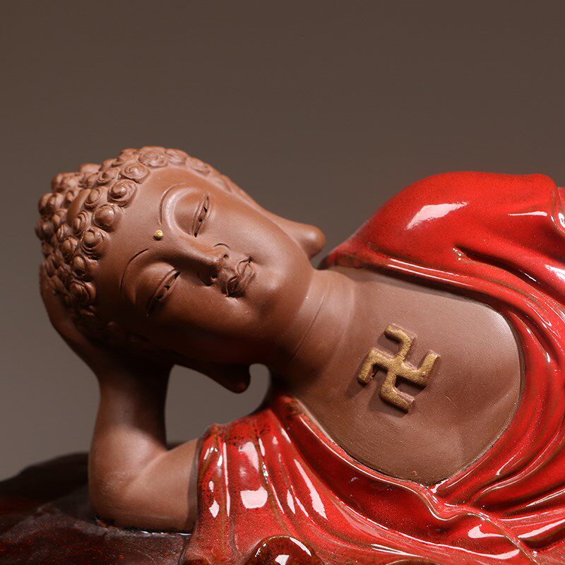 陶瓷卧佛摆件睡佛阿弥陀佛如来佛像家居装饰镇宅工艺品佛堂供奉