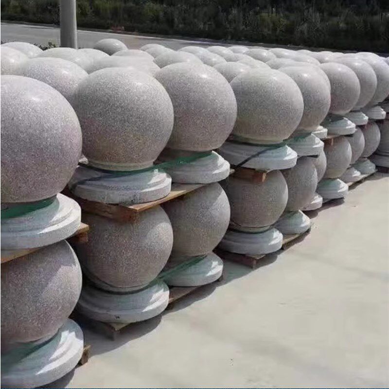 云南路障石球花岗岩挡车石防撞阻车档石五莲花圆球广场大理石石墩