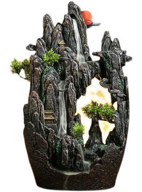 倒流香炉大号摆件新款禅意高山流水创意檀香炉家用室内沉香熏香炉