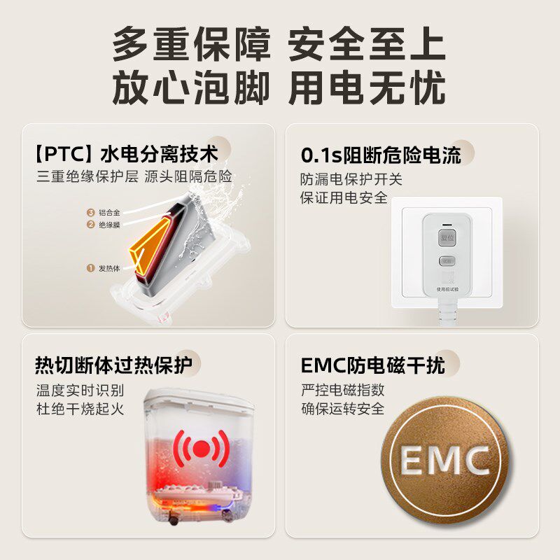 美的泡脚桶家用高深桶恒温加热足疗机智能足浴盆全自动按摩洗脚盆