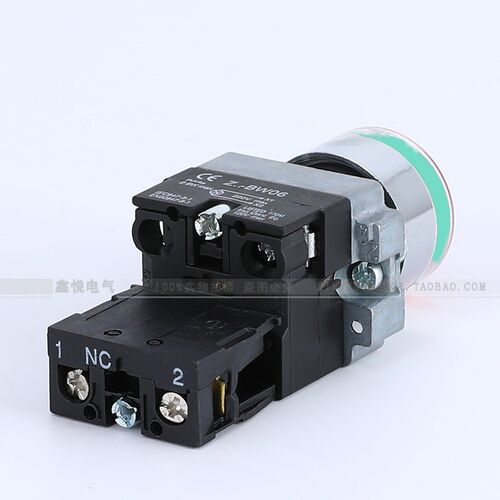 金属按钮XB2-BW3361CBW3462银点24V220V380V带灯点动复位按钮开关