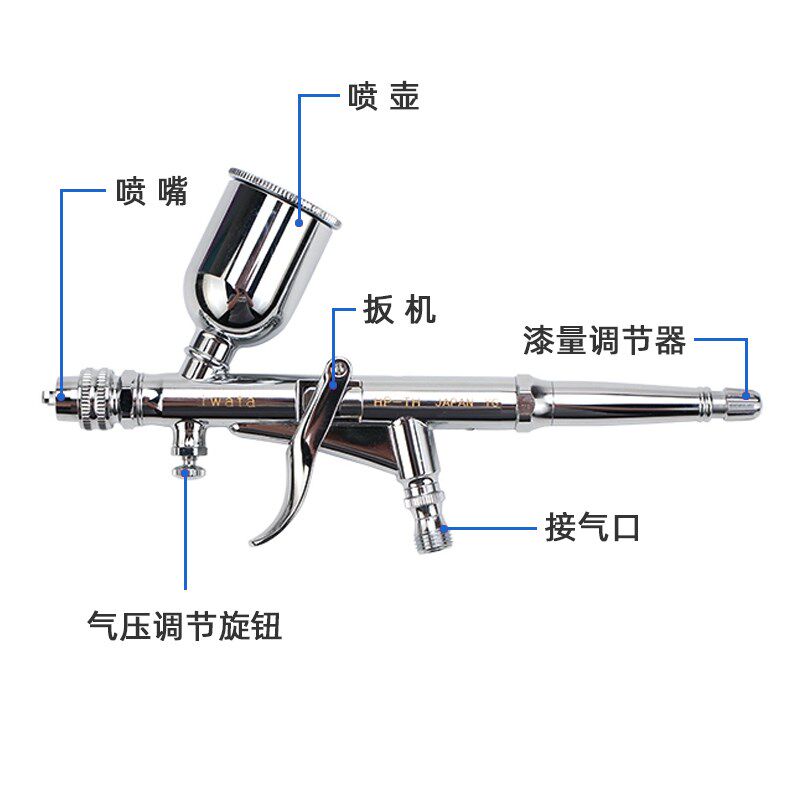 岩田喷漆笔0.5口径 汽车皮具补漆小型喷漆枪HP-TH上壶扳机式喷笔