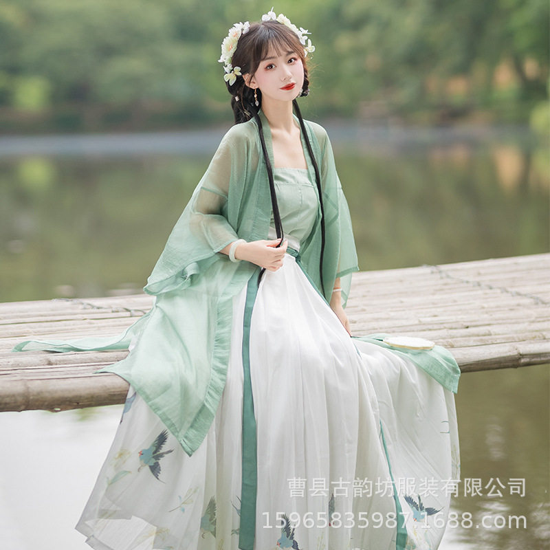 2026新款楚月汉服女中国风宋制长干寺半袖齐腰百褶裙古装夏季禅意