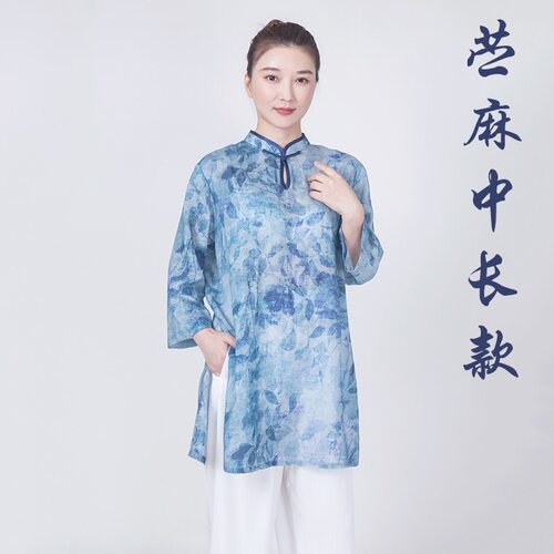 2026新款苎麻上衣--太极服女高端棉麻苎麻太极拳练功服太极服女