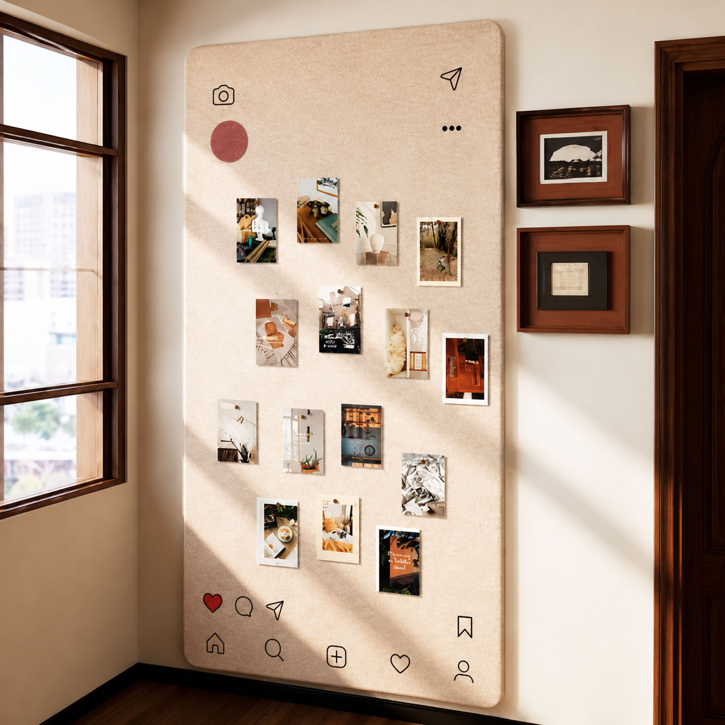 免钉自粘照片墙背景板