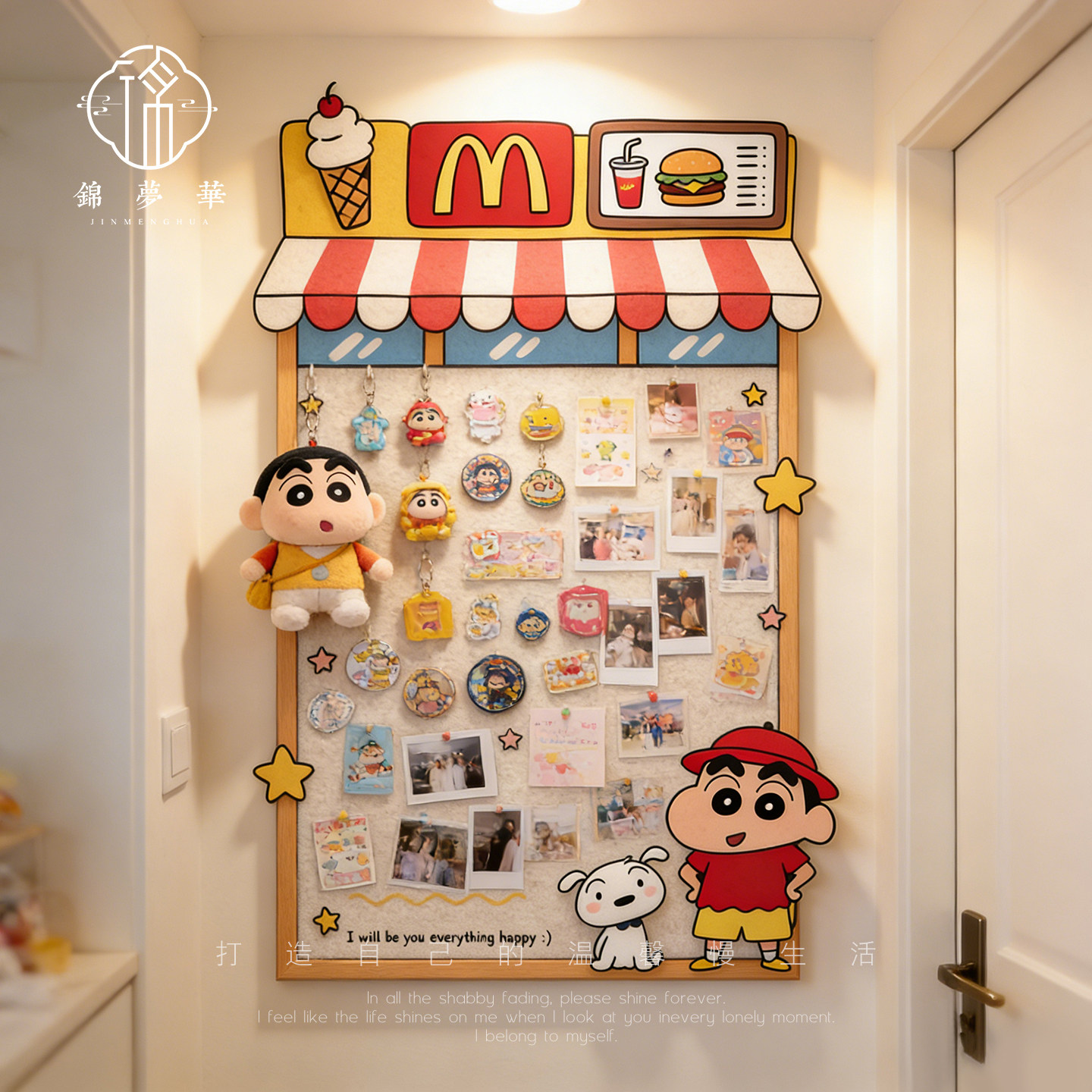 毛毡板拼豆展示板照片墙背景板毛毡墙贴拍立得照片展示墙软木墙板客厅玄关玩偶徽章收纳板挂墙面宿舍DIY装饰