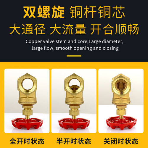 4分6分1寸黄铜闸阀自来水管带开关丝口内螺纹阀DN15202532高温阀