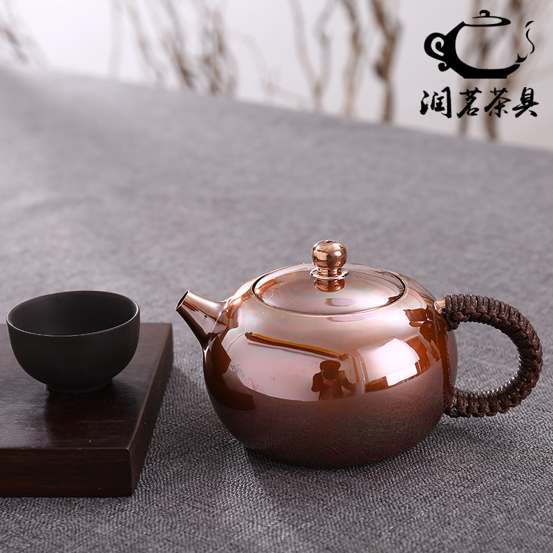 纯手工迷你一体小铜壶小号纯铜泡茶壶带滤网西施壶紫铜300毫升