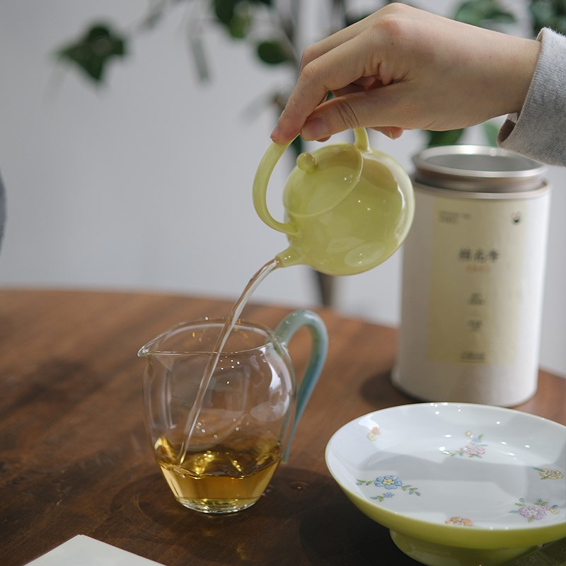 小谦山房柠檬黄提梁小壶景德镇茶壶陶瓷茶具泡茶家用单壶一人小壶