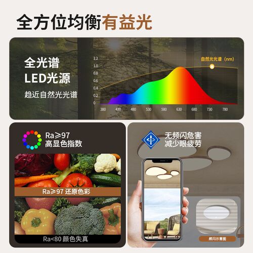 至御中古风鹅卵石客厅吸顶灯餐厅卧室灯胡桃木纹主灯中山灯具2600